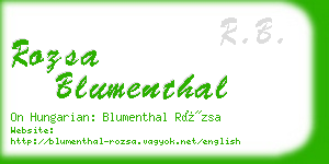 rozsa blumenthal business card